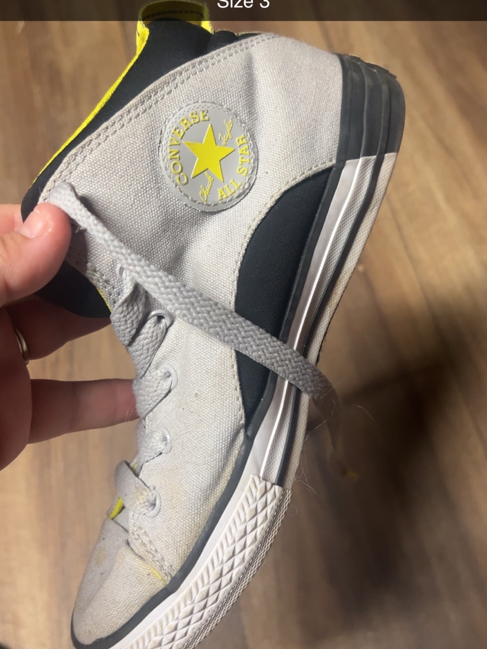 Converse Kids Gray, Black & Yellow High-Top Sneakers